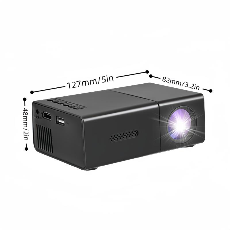 Portable HD Mini Projector - Compact Home Theater Movie Projector with Built-in Speaker, Compatible with Smartphones Tablets Laptops, 500-999 Lumens, US Plug