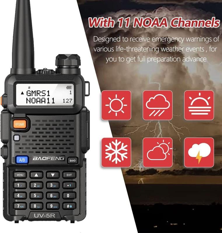 4Pack BaoFeng UV-5R GMRS Two Way Radio Long Range Radio with 1800mAh Battery and 771 Antenna Ham Radio Handheld