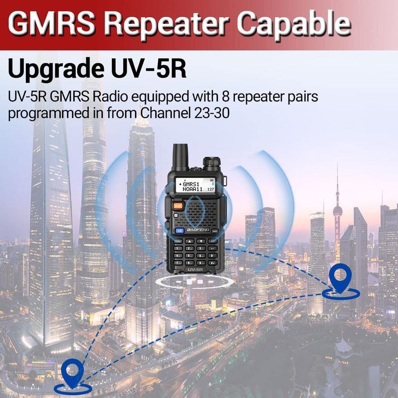 4Pack BaoFeng UV-5R GMRS Two Way Radio Long Range Radio with 1800mAh Battery and 771 Antenna Ham Radio Handheld