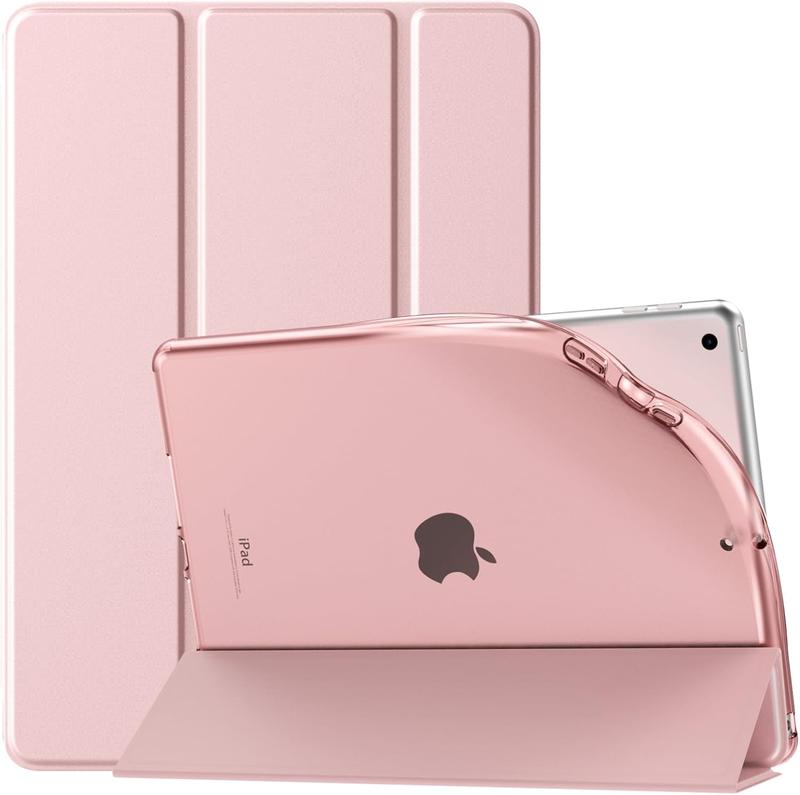 Case for iPad 9th Generation 2021 iPad 8th Generation 2020 iPad 7th Generation 2019, iPad 10.2 Case with Soft TPU Translucent Frosted  Cover, Slim Stand Protective Case, Pink