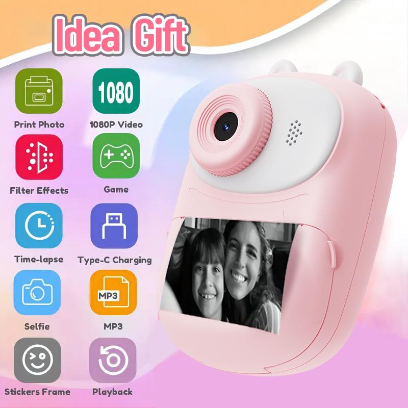 [Christmas gifts]Instant Print Kids Camera,1080P Children Printable Camera, Girls Boys Age 3-12, Perfect Birthday or Christmas Gift,disposable camera