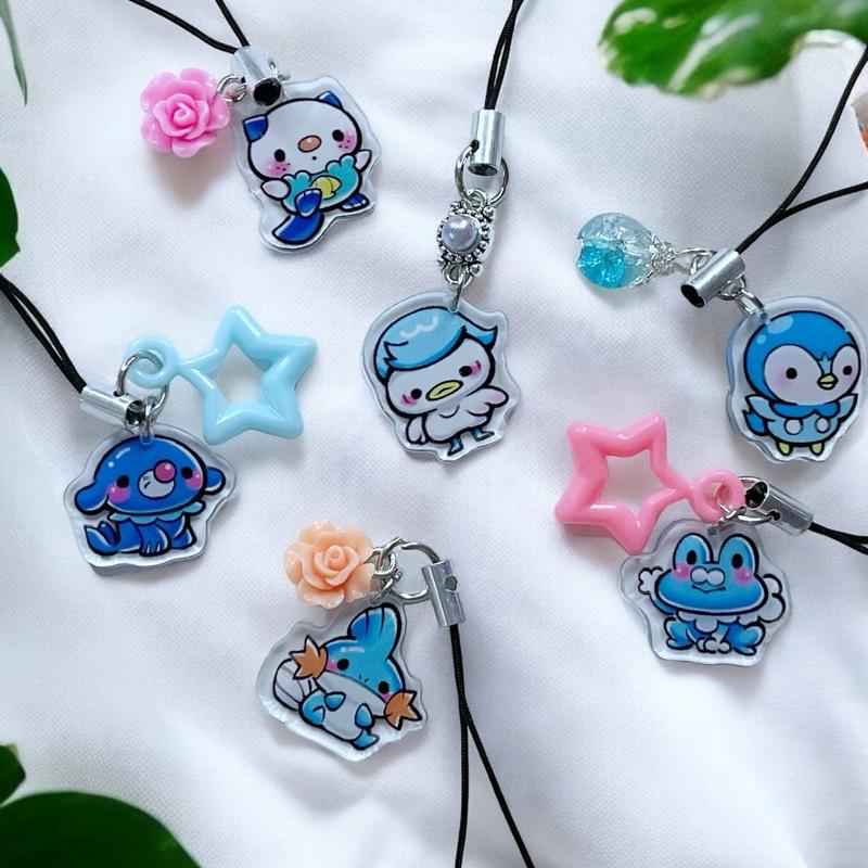 Water Type Pokemon Phone Charms - Anime Collection Accessories Smartphone Cellphone