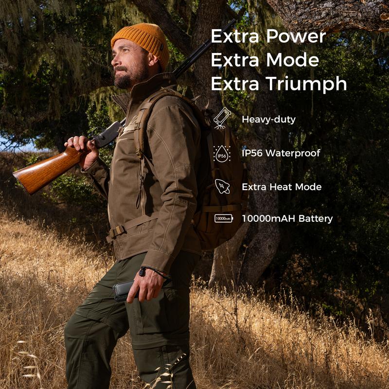 Ocoopa Hand Warmers-UT4 Extreme Series, Extra Heat Mode, IP56 Waterproof & Dustproof, Heavy Duty, 10000mAh Battery, 22.5W Fast Charging Power Bank, 18W Quick Recharging, UL Certified, for Outdoors, Hunting, Ice Fishing, Hiking,Camping,Skiing,Winter Sports