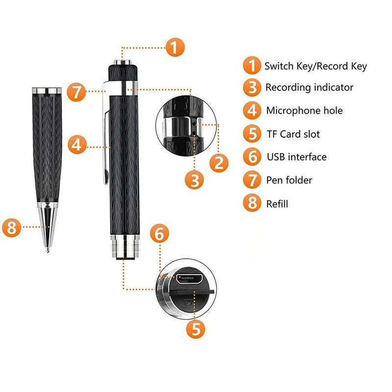 Voice Recorder Pen Professional Audio Sound Recording activated long distance U Disk 8GB 16GB 32GB WAV 192Kpb Dictaphone