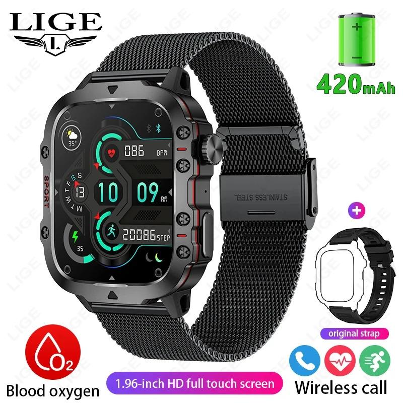 2024 Rugged Military Smart Watch Men Outdoor Watches lP68 Waterproof 2.01