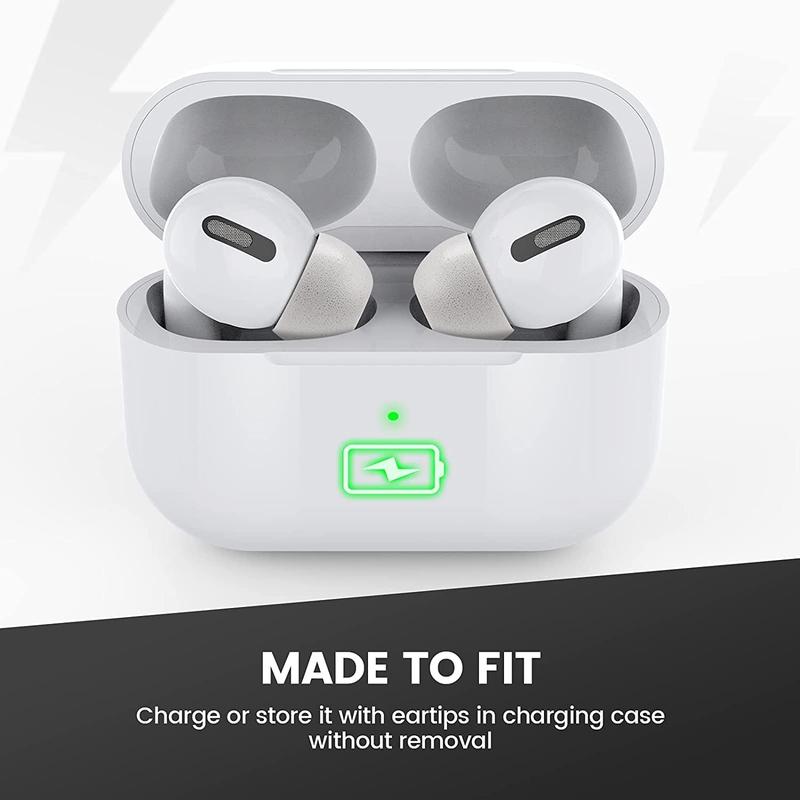 Memory Foam Replacement Premium Ear Tips for Airpods Pro Wireless Earbuds, Ultra-Comfort, Noise Reduction, Anti-Slip Eartips, Fit in The Charging Case, Easy Install, 3-Paris Mixed Sizes