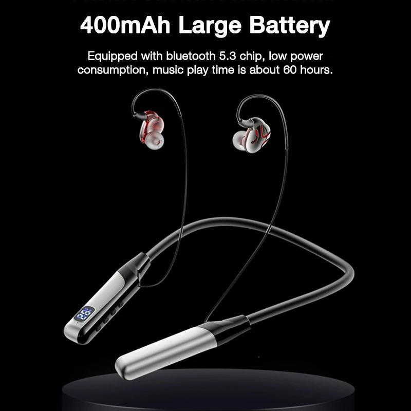 Wireless In-ear Design Headphone, Noise Cancelling Earphone, Long Standby Earbuds for Sports, Neck Hanging Headphones for Running, Gym, Office