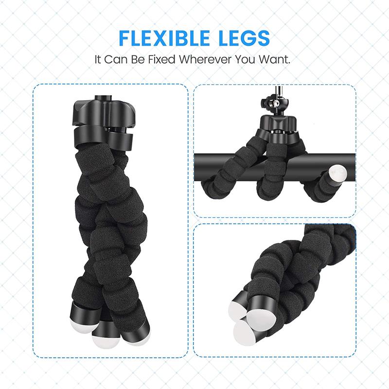 Flexible Tripod Adjustable Tripod Stand Bracket Mount Holder for Mobile Phone, Cellphone,Smartphone,Camera -Black Accessories Selfie Sponge Devices