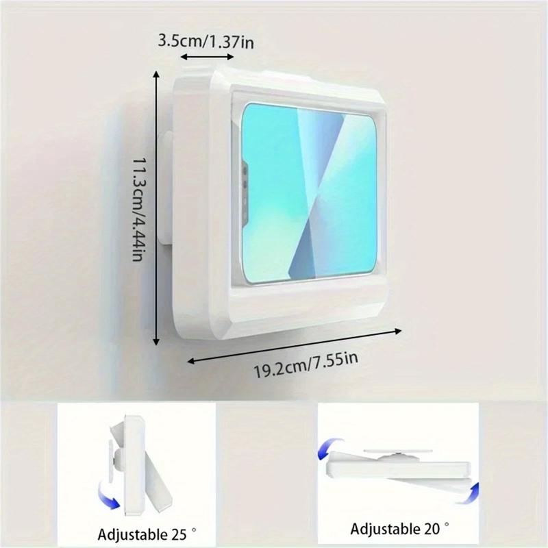 Shower Phone Holder Waterproof, 360° Rotatable Retractable & Adjustable Shower Phone Case, Self Adhesive Wall Mount Stand, Water Proof Anti Fog, Touch Screen Case for Phones Up to 7 inch