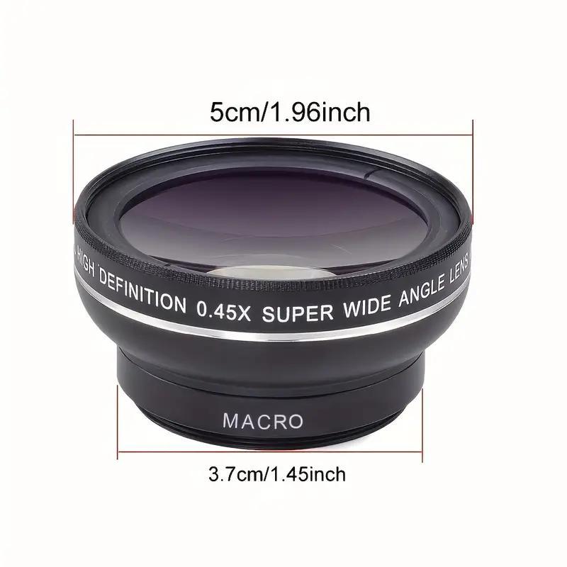 Professional Phone Lens Kit, 1 Set 0.45X Wide Angle Macro Lens with Universal Phone Clip, HD Video Shooting Lens for Outdoor Hiking, Hunting, Fishing