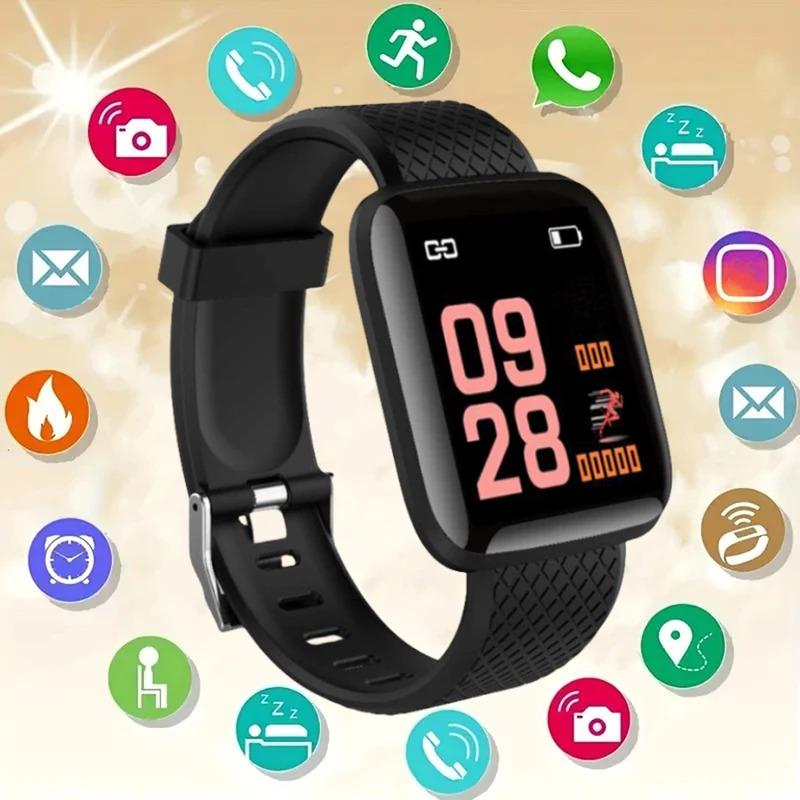 Smart Watch 116Plus D13 Y68 Sport Wristband Running Fitness Monitor Track Heart Rate Message Remind Men Smartwatch Woman Clock