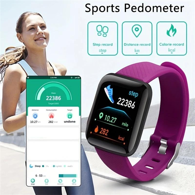 Smart Watch 116Plus D13 Y68 Sport Wristband Running Fitness Monitor Track Heart Rate Message Remind Men Smartwatch Woman Clock