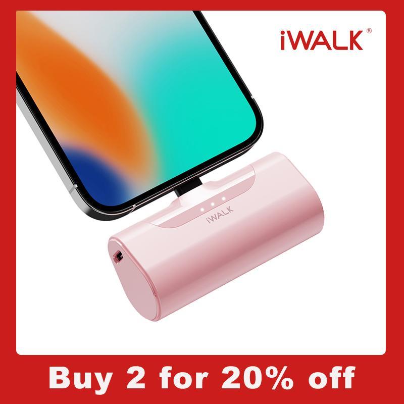 [Buy 2 get 20% off]iWALK Small Portable Charger 4500mAh Type C and Lightning options available,Home Office Travel Charger,suitable for iPhone 16 15 14 13 12 11 X Series Samsung Galaxy, Android Phones & Tablets iPad Pro