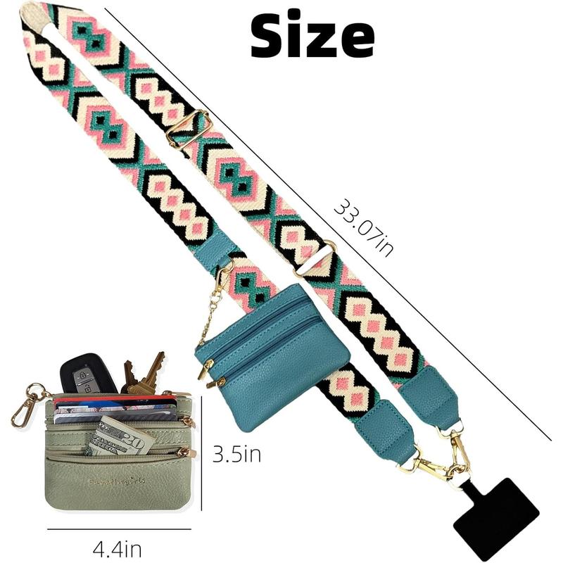 Clip and Go Strap For Phone With Wallet,Phone Strap With Zippered Pouch, Secure and Reliable, Phone Strap Crossbody