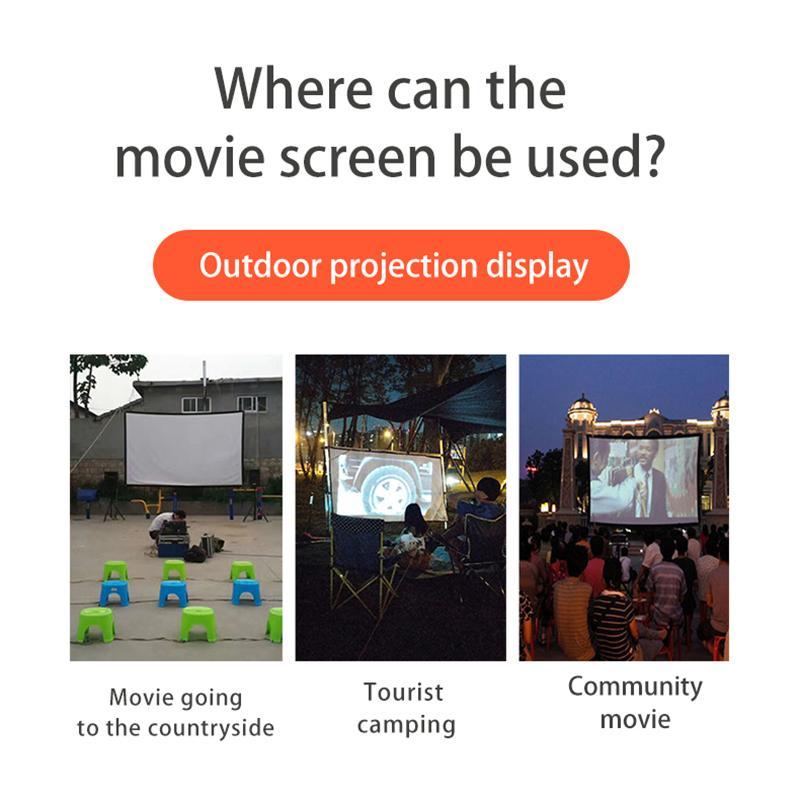 Portable Projector Screen, 1 Count 16:9 Foldable High Density Projector Screen, Indoor & Outdoor Projection Screen for Home Office