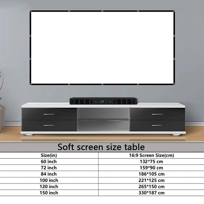 Portable Projector Screen, 1 Count 16:9 Foldable High Density Projector Screen, Indoor & Outdoor Projection Screen for Home Office