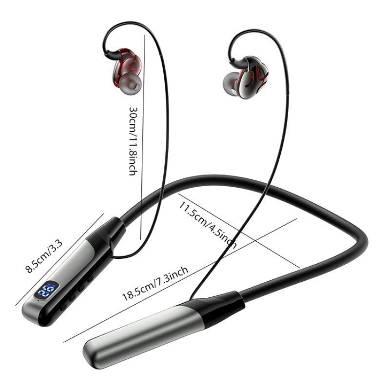 Wireless In-ear Design Headphone, Noise Cancelling Earphone, Long Standby Earbuds for Sports, Neck Hanging Headphones for Running, Gym, Office