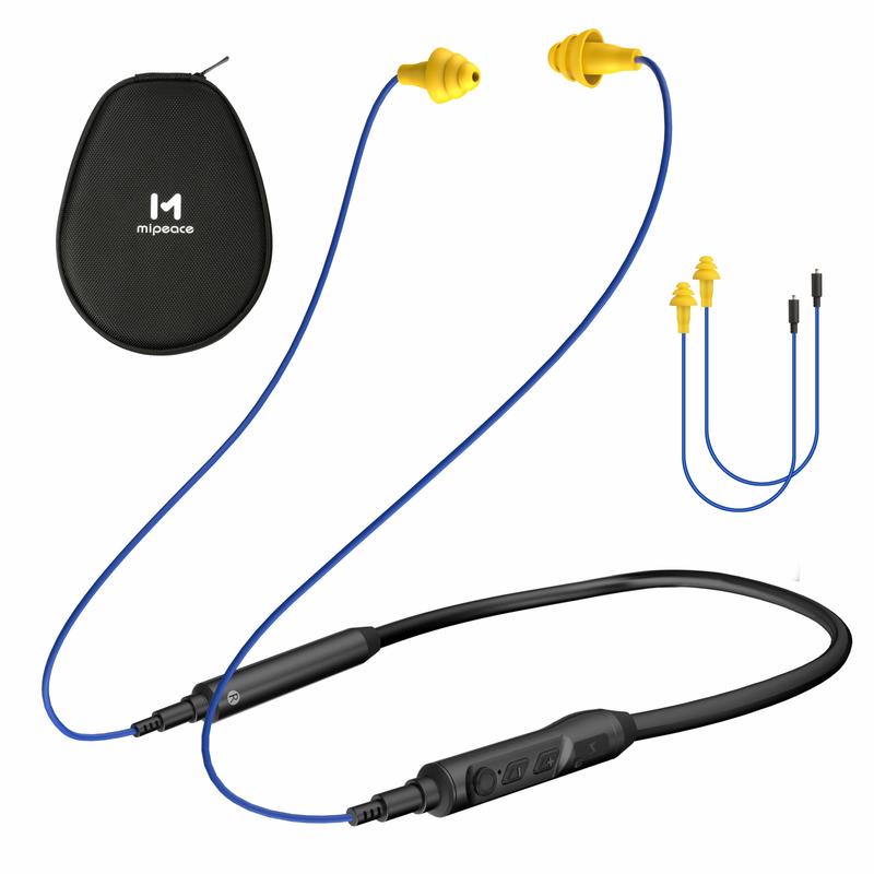 MIPEACE MI04N Work earplug Bluetooth Headphones, Neckband Safety earplug Work earbuds-29db Noise Reduction Hidden Bluetooth Headphones That Look Like Ear Plugs, IPX5 sweatproof, 19+Hour Battery, Audio Earphones Electronic Headset headphone gift