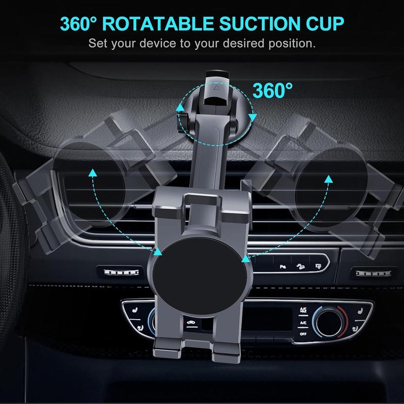 360° Rotatable Tablet Mount – Suction Cup Holder for Dashboard & Windshield – Compatible with iPad Pro, Samsung Galaxy Tab, iPhone 15 14, 4.7”-12.9