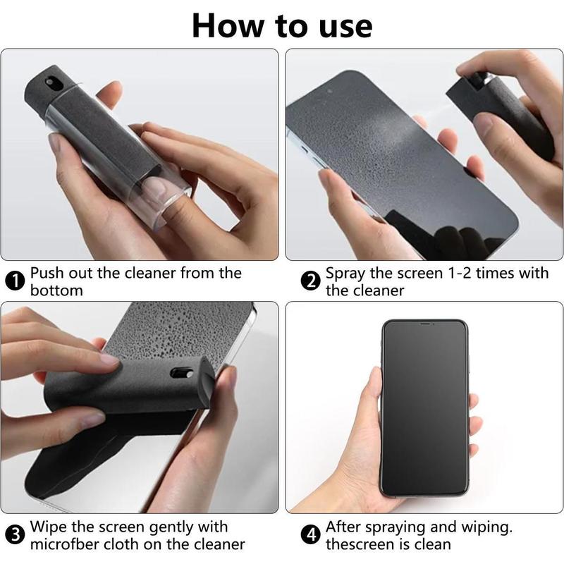 [Only $5.99!!!] Touchscreen Mist Cleaner, Screen Cleaner, for All Phones, Laptop and Tablet Screens,Two in One Spray and Microfiber Cloth (Gray)