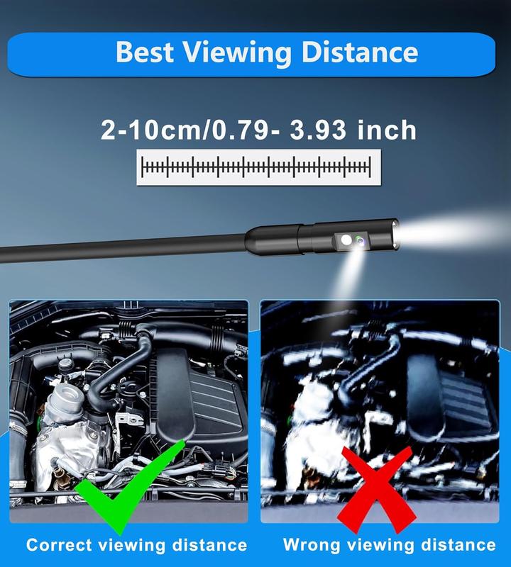 Dual Lens Indusrial Endoscope, 1080P Digial Borescope Inspecion Camera, 8.0mm IP67 Waerproof, wih 4.3