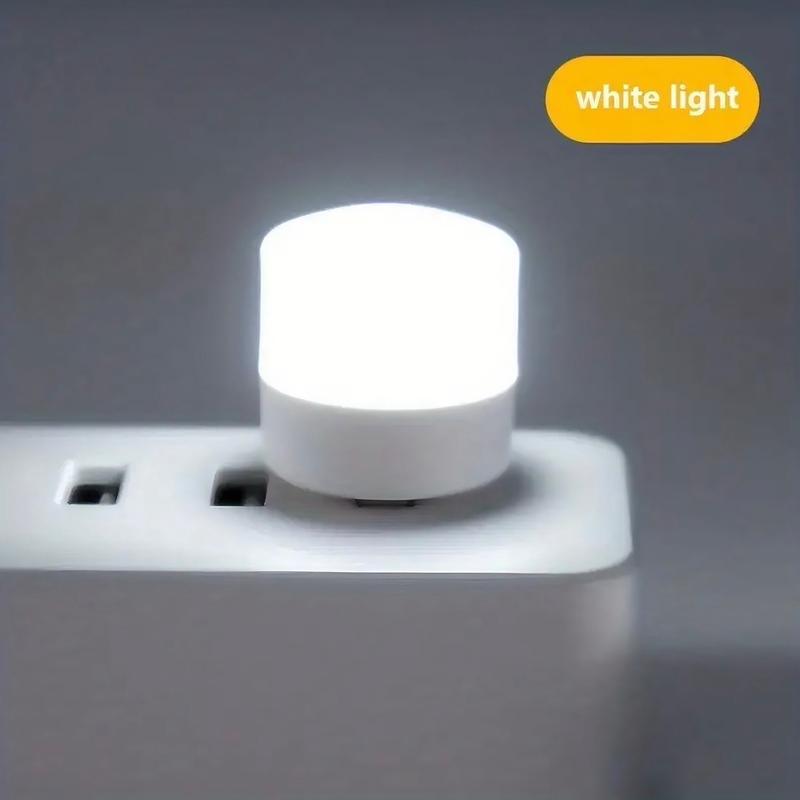 3-Pack USB LED Night Lights (White & Warm White Light) - Compact Design for Travel or Daily Use