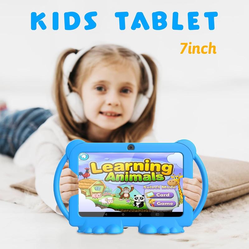 Tablet 7 inch for Boys, Android 12 Tablets for , 4GB RAM 32GB ROM  Tablet, WIFI , Safety Eye IPS Screen, Parental Control, Dual Camera Shockproof Case for Educational, .